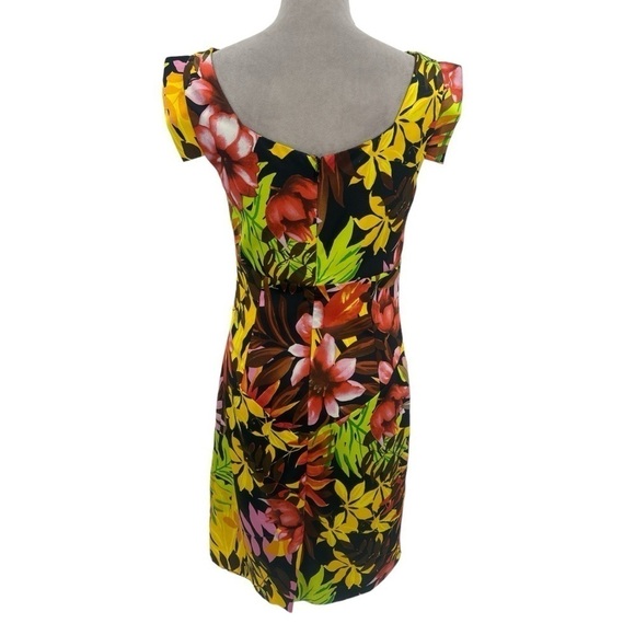 Joseph Ribkoff Tropical Palm Print Short Sleeve Sheath Dress -Multicolor -Size 6 - Picture 5 of 7